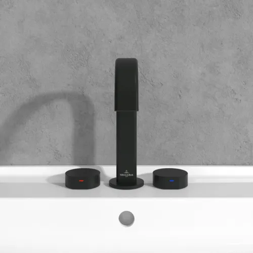 Bild von VILLEROY BOCH Dawn Dreiloch-Waschtischarmatur ohne Ablaufgarnitur, Matt Black #TVZ106005000K5