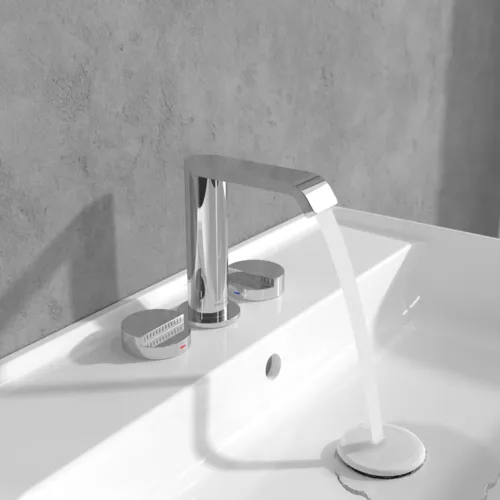 Bild von VILLEROY BOCH Dawn Dreiloch-Waschtischarmatur ohne Ablaufgarnitur, Chrom #TVZ10600100061