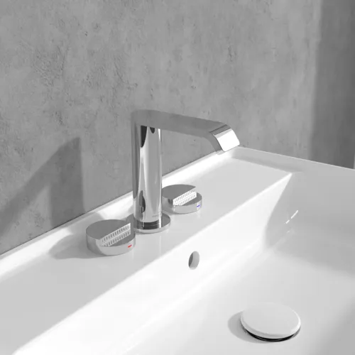 Bild von VILLEROY BOCH Dawn Dreiloch-Waschtischarmatur ohne Ablaufgarnitur, Chrom #TVZ10600100061