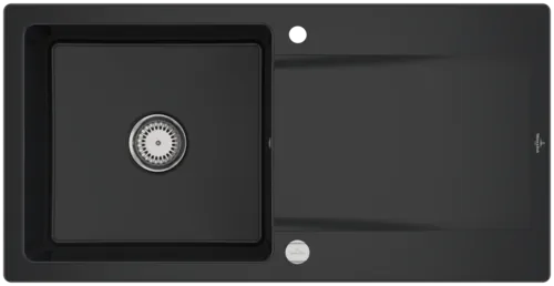 Bild von VILLEROY BOCH Siluet 60 Einbauspüle, inklusive Ablaufgarnitur mit Excenterbetätigung, aus TitanCeram, 1000 x 510 mm, Ebony CeramicPlus #333602S5