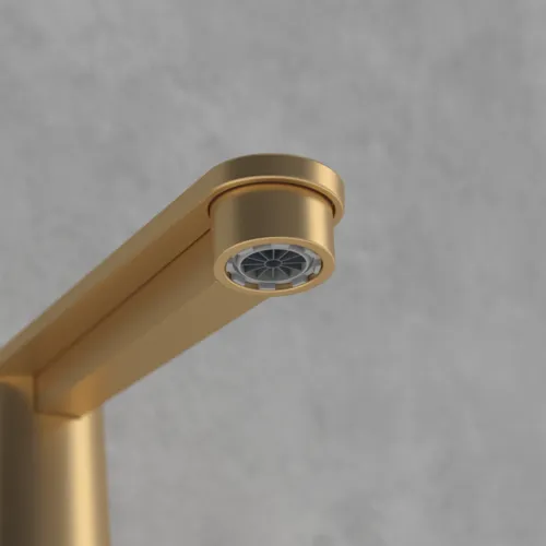 Bild von VILLEROY BOCH Conum Dreiloch-Waschtischarmatur ohne Ablaufgarnitur, Brushed Gold #TVW12700100176