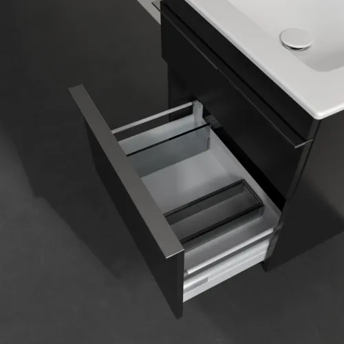 Bild von VILLEROY BOCH Venticello Waschbeckenunterschrank, 2 Auszüge, 553 x 590 x 502 mm, Volcano Black / Volcano Black #A92301VL