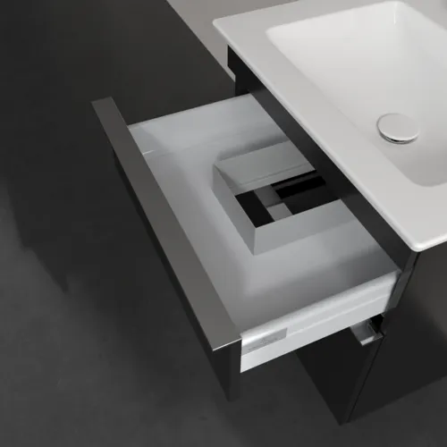 Bild von VILLEROY BOCH Venticello Waschbeckenunterschrank, 2 Auszüge, 553 x 590 x 502 mm, Volcano Black / Volcano Black #A92301VL
