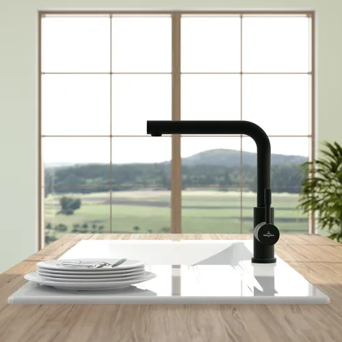 Bild von VILLEROY BOCH Steel Shower Window Küchenarmatur, aus Edelstahl, Matt Black #96990106