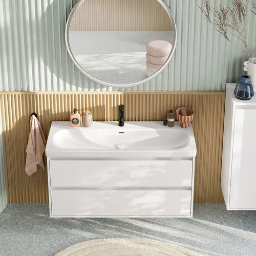 Bild von VILLEROY BOCH Skyla Schrankwaschtisch, 1200 x 460 x 160 mm, Weiß Alpin CeramicPlus, mit Überlauf #5A51C5R1