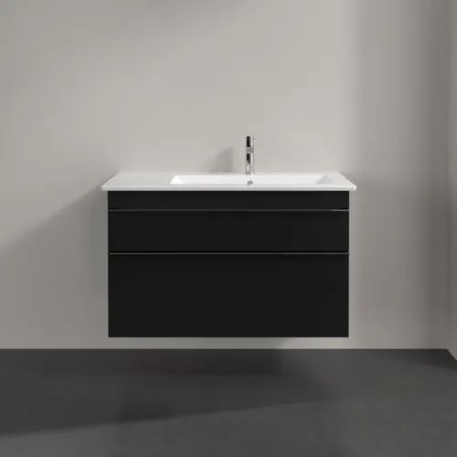 Picture of VILLEROY BOCH Venticello Vanity unit, 2 pull-out compartments, 953 x 590 x 502 mm, Volcano Black / Volcano Black #A92801VL