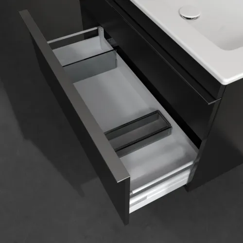 Picture of VILLEROY BOCH Venticello Vanity unit, 2 pull-out compartments, 953 x 590 x 502 mm, Volcano Black / Volcano Black #A92801VL