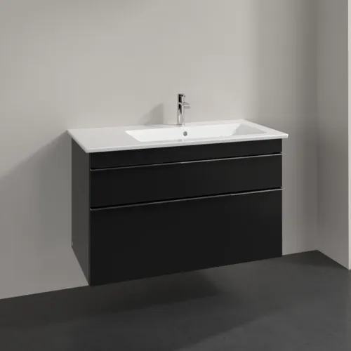Picture of VILLEROY BOCH Venticello Vanity unit, 2 pull-out compartments, 953 x 590 x 502 mm, Volcano Black / Volcano Black #A92801VL