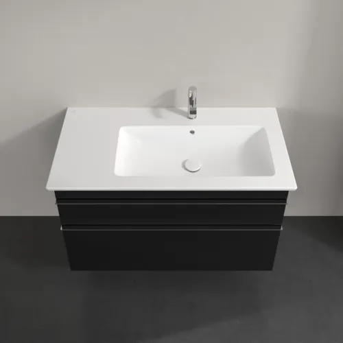 Picture of VILLEROY BOCH Venticello Vanity unit, 2 pull-out compartments, 953 x 590 x 502 mm, Volcano Black / Volcano Black #A92801VL