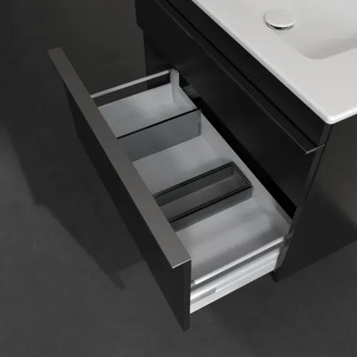 Bild von VILLEROY BOCH Venticello Waschbeckenunterschrank, 2 Auszüge, 753 x 590 x 502 mm, Volcano Black / Volcano Black #A92501VL