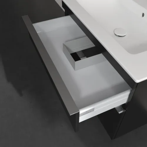 Bild von VILLEROY BOCH Venticello Waschbeckenunterschrank, 2 Auszüge, 753 x 590 x 502 mm, Volcano Black / Volcano Black #A92501VL