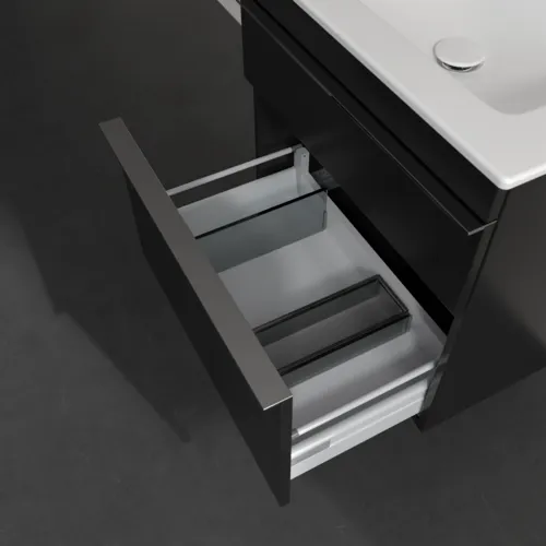 Bild von VILLEROY BOCH Venticello Waschbeckenunterschrank, 2 Auszüge, 603 x 590 x 502 mm, Volcano Black / Volcano Black #A92401VL