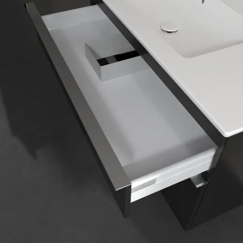 Bild von VILLEROY BOCH Venticello Waschbeckenunterschrank, 2 Auszüge, 953 x 590 x 502 mm, Volcano Black / Volcano Black #A92701VL