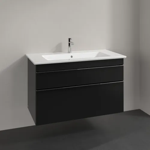 Picture of VILLEROY BOCH Venticello Vanity unit, 2 pull-out compartments, 953 x 590 x 502 mm, Volcano Black / Volcano Black #A92601VL