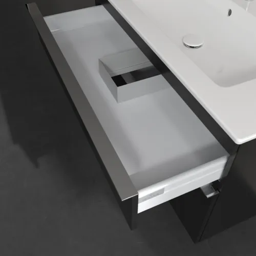 Picture of VILLEROY BOCH Venticello Vanity unit, 2 pull-out compartments, 953 x 590 x 502 mm, Volcano Black / Volcano Black #A92601VL