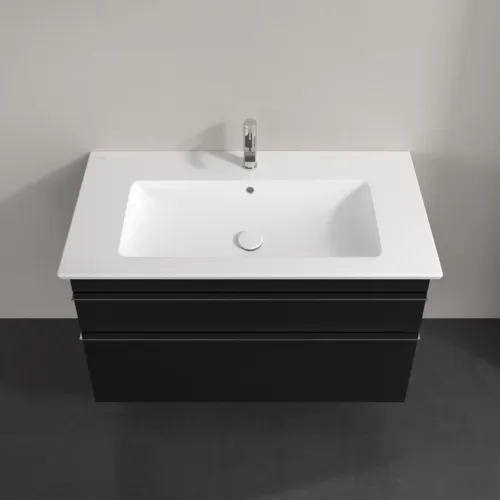 Picture of VILLEROY BOCH Venticello Vanity unit, 2 pull-out compartments, 953 x 590 x 502 mm, Volcano Black / Volcano Black #A92601VL