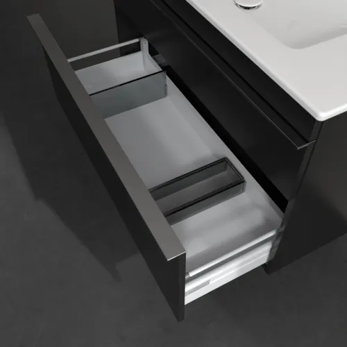 Picture of VILLEROY BOCH Venticello Vanity unit, 2 pull-out compartments, 953 x 590 x 502 mm, Volcano Black / Volcano Black #A92601VL