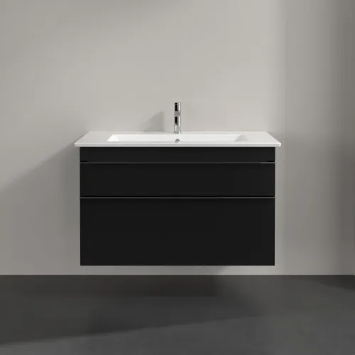 Picture of VILLEROY BOCH Venticello Vanity unit, 2 pull-out compartments, 953 x 590 x 502 mm, Volcano Black / Volcano Black #A92601VL