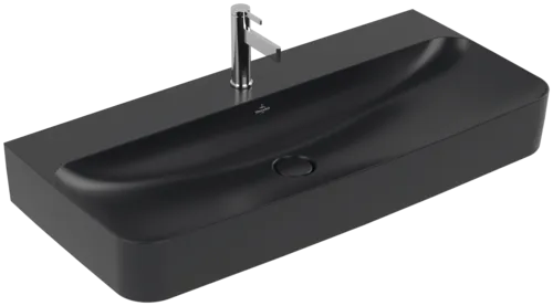 Bild von VILLEROY BOCH Finion Waschbecken, 1000 x 470 x 165 mm, Pure Black CeramicPlus, mit verdecktem Überlauf #4168ABR7