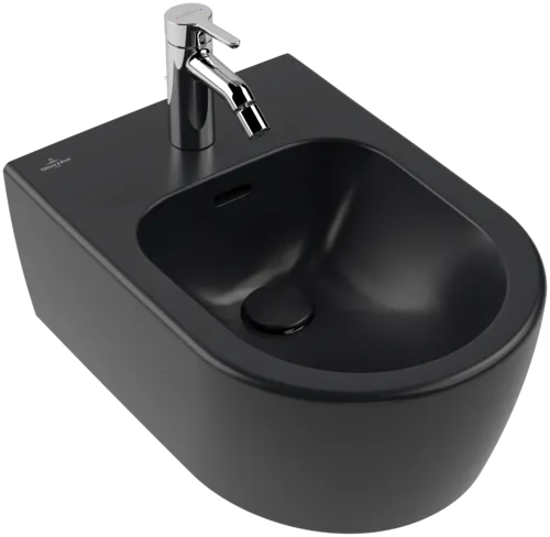 Bild von VILLEROY BOCH Skyla Bidet, wandhängend, 370 x 530 mm, Pure Black CeramicPlus #448200R7