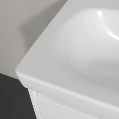 Picture of VILLEROY BOCH Skyla Washbasin, 445 x 550 x 150 mm, Stone White CeramicPlus, with overflow #5A5155RW