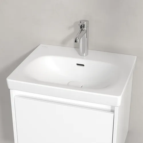 Picture of VILLEROY BOCH Skyla Washbasin, 445 x 550 x 150 mm, Stone White CeramicPlus, with overflow #5A5155RW