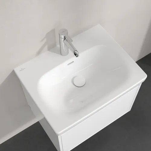 Bild von VILLEROY BOCH Skyla Waschbecken, 600 x 460 x 163 mm, Weiß Alpin CeramicPlus, mit Überlauf #5A5160R1