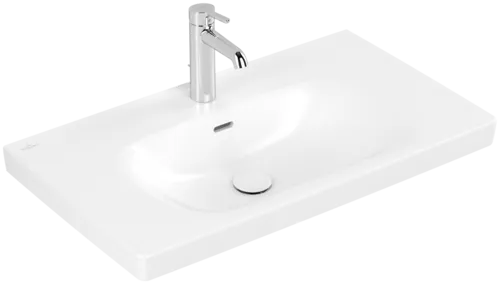 Bild von VILLEROY BOCH Skyla Schrankwaschtisch, 800 x 460 x 160 mm, Stone White CeramicPlus, mit Überlauf #5A5180RW