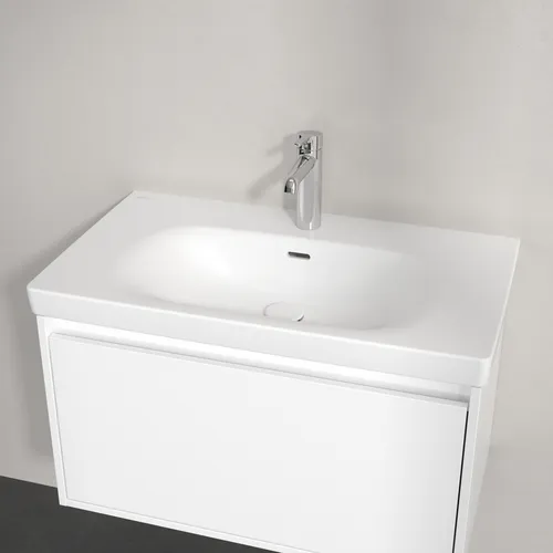 Picture of VILLEROY BOCH Skyla Vanity washbasin, 800 x 460 x 160 mm, Stone White CeramicPlus, with overflow #5A5180RW
