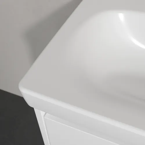 Picture of VILLEROY BOCH Skyla Washbasin, 445 x 550 x 150 mm, Stone White CeramicPlus, without overflow #5A5156RW