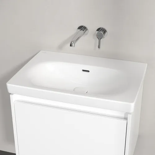 Picture of VILLEROY BOCH Skyla Washbasin, 650 x 460 x 160 mm, White Alpin CeramicPlus, with overflow #5A5167R1
