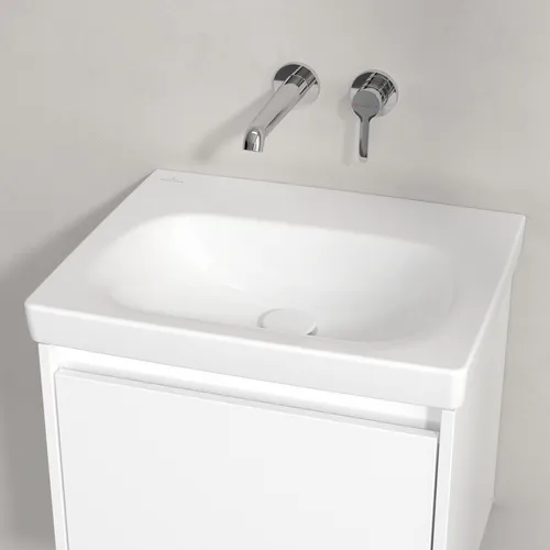 Picture of VILLEROY BOCH Skyla Washbasin, 445 x 550 x 150 mm, White Alpin CeramicPlus, without overflow #5A5158R1