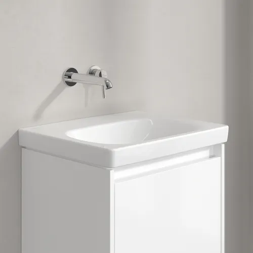 Picture of VILLEROY BOCH Skyla Washbasin, 445 x 550 x 150 mm, White Alpin CeramicPlus, without overflow #5A5158R1