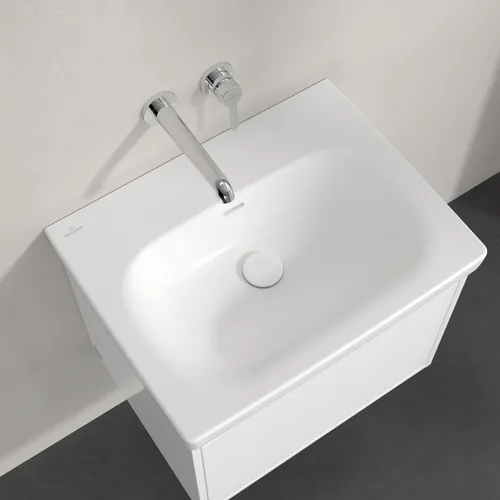 Bild von VILLEROY BOCH Skyla Waschbecken, 600 x 460 x 163 mm, Stone White CeramicPlus, mit Überlauf #5A5162RW