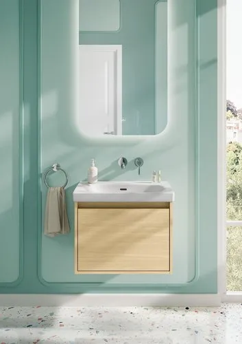 Bild von VILLEROY BOCH Skyla Waschbecken, 600 x 460 x 163 mm, Stone White CeramicPlus, mit Überlauf #5A5162RW