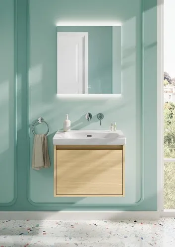 Bild von VILLEROY BOCH Skyla Waschbecken, 600 x 460 x 163 mm, Stone White CeramicPlus, mit Überlauf #5A5162RW