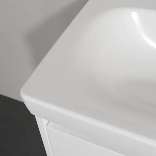 Bild von VILLEROY BOCH Skyla Waschbecken, 600 x 460 x 163 mm, Stone White CeramicPlus, mit Überlauf #5A5160RW
