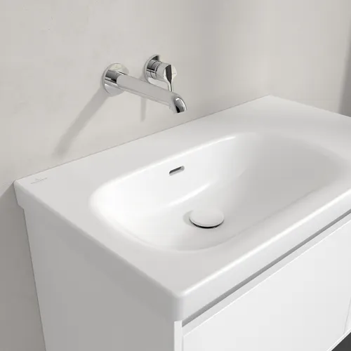 Bild von VILLEROY BOCH Skyla Schrankwaschtisch, 800 x 460 x 160 mm, Stone White CeramicPlus, mit Überlauf #5A52L3RW
