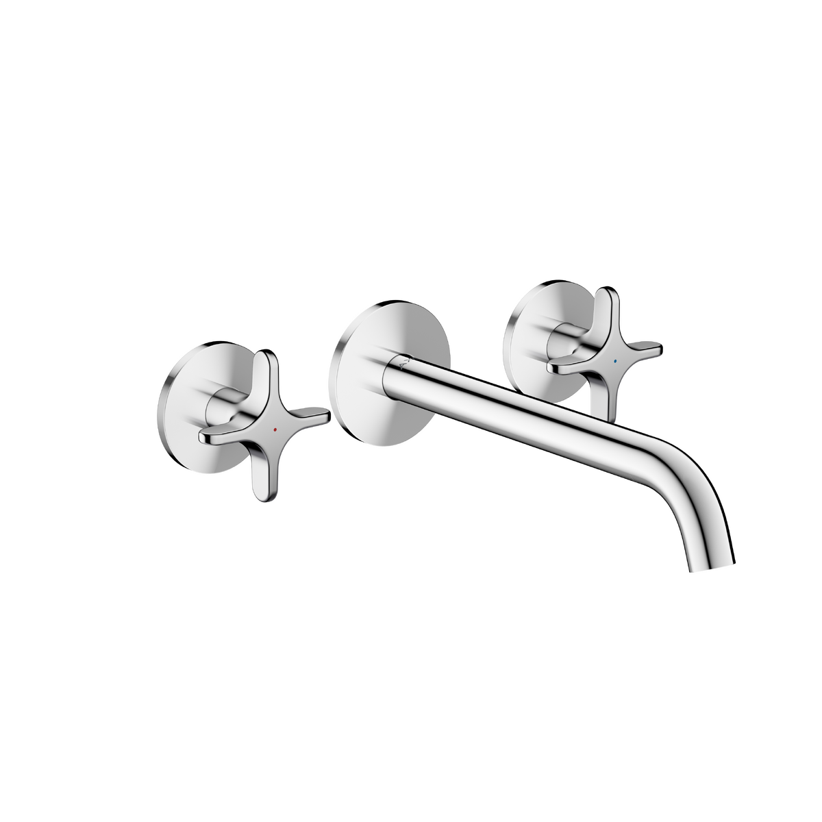 Bild von HANSGROHE AXOR One 3-Loch Wannenarmatur Unterputz für Wandmontage mit Kreuzgriffen #48430000 - Chrom