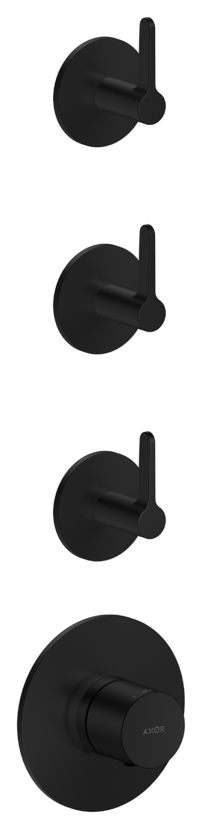 Bild von HANSGROHE AXOR One Thermostatmodul Unterputz für 3 Verbraucher mit Hebelgriff #48723670 - Mattschwarz