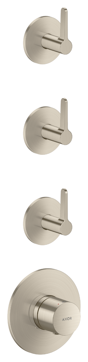 Bild von HANSGROHE AXOR One Thermostatmodul Unterputz für 3 Verbraucher mit Hebelgriff #48723820 - Brushed Nickel