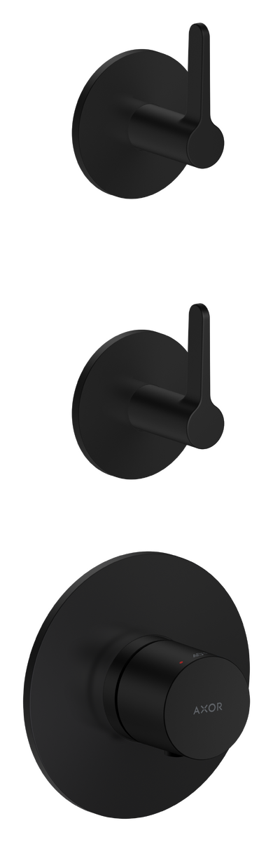 Bild von HANSGROHE AXOR One Thermostatmodul Unterputz für 2 Verbraucher mit Hebelgriff #48722670 - Mattschwarz