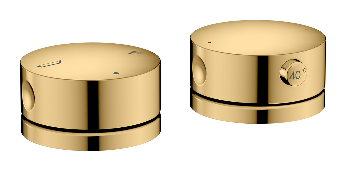 Bild von HANSGROHE AXOR One 2-Loch Wannenrandarmatur mit Thermostat #48470990 - Polished Gold Optic
