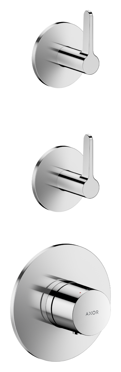 Bild von HANSGROHE AXOR One Thermostatmodul Unterputz für 2 Verbraucher mit Hebelgriff #48722000 - Chrom