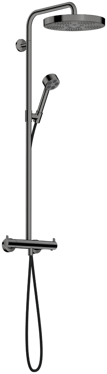 Bild von HANSGROHE AXOR One Showerpipe mit Thermostat und Kopfbrause 280 1jet EcoSmart #48795330 - Polished Black Chrome