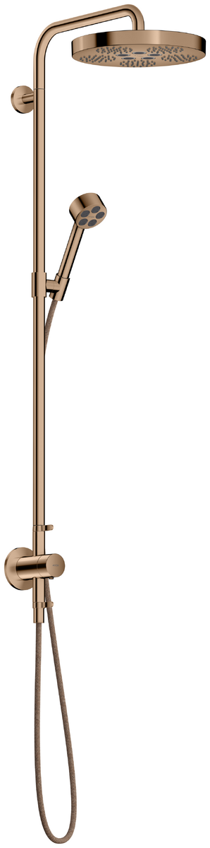 Bild von HANSGROHE AXOR One Showerpipe mit Thermostat und Kopfbrause 280 1jet EcoSmart Unterputz #48797300 - Polished Red Gold