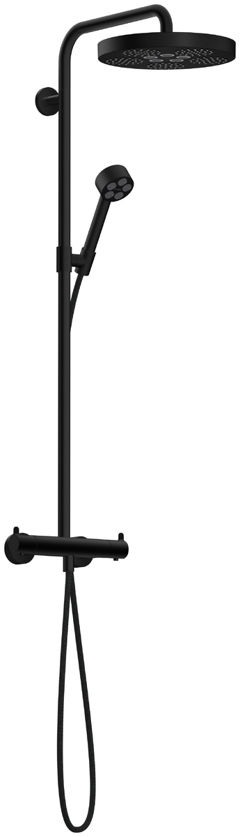 Bild von HANSGROHE AXOR One Showerpipe mit Thermostat und Kopfbrause 280 1jet EcoSmart #48795670 - Mattschwarz
