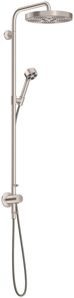 Picture of HANSGROHE AXOR One Showerpipe with thermostat and overhead shower 280 1jet EcoSmart for concealed installation #48797800 - Stainless Steel Optic