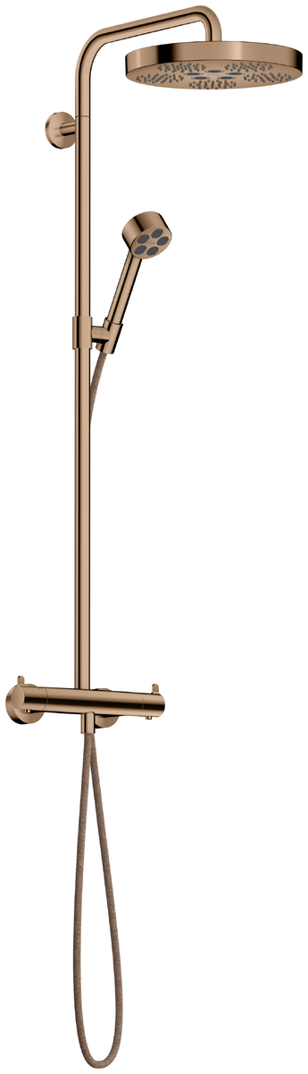 Bild von HANSGROHE AXOR One Showerpipe mit Thermostat und Kopfbrause 280 1jet #48794300 - Polished Red Gold