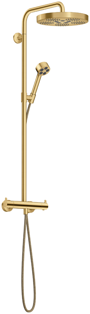 Bild von HANSGROHE AXOR One Showerpipe mit Thermostat und Kopfbrause 280 1jet EcoSmart #48795250 - Brushed Gold Optic
